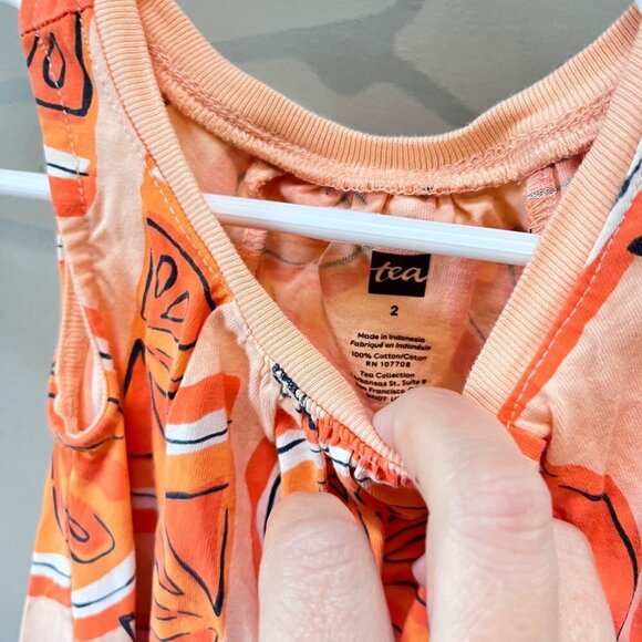 Tea Collection Orange Oranges Swing Dress- Size 2 - Picture 2 of 3